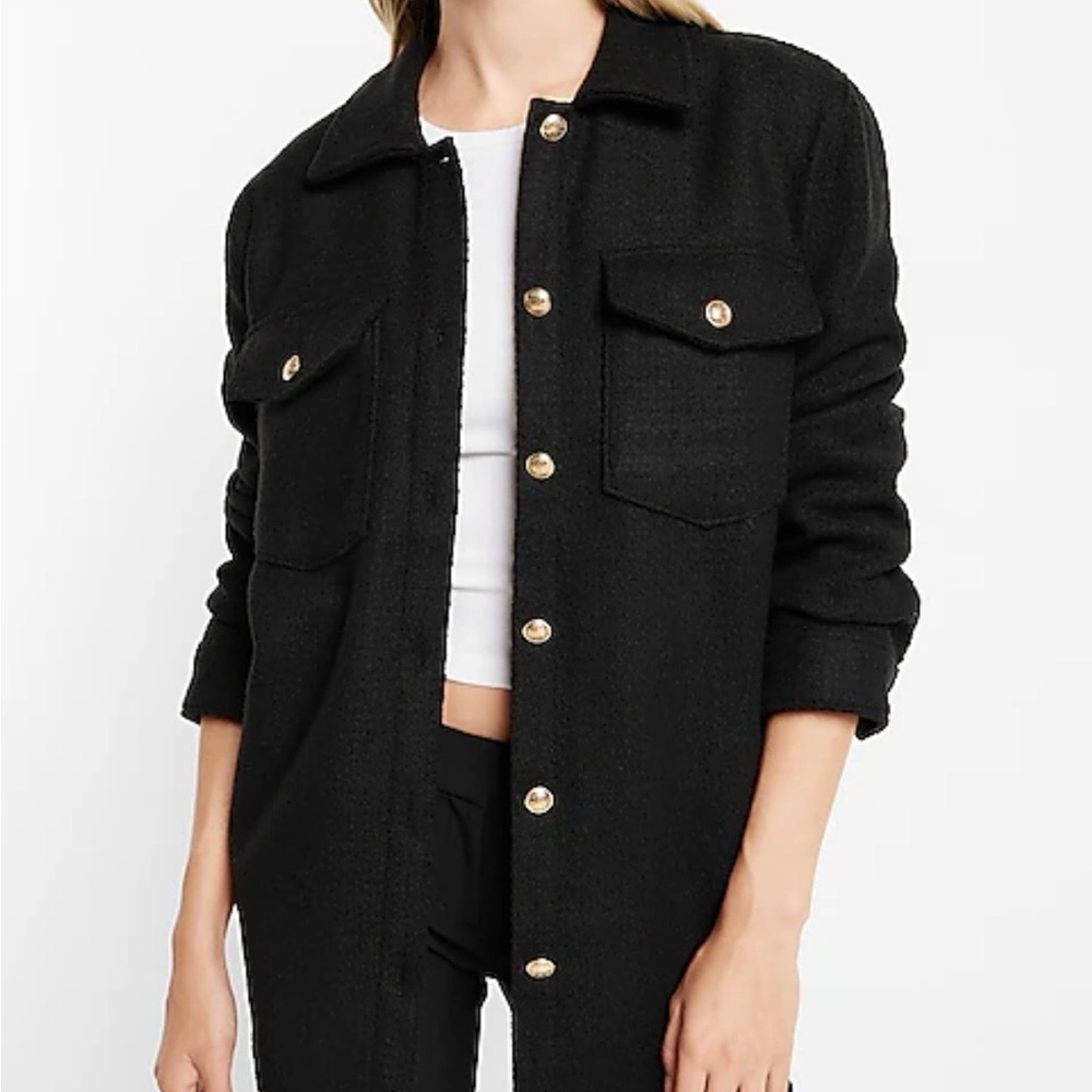 Zara Utility  casual Jacket in Black with Gold Buttons size M